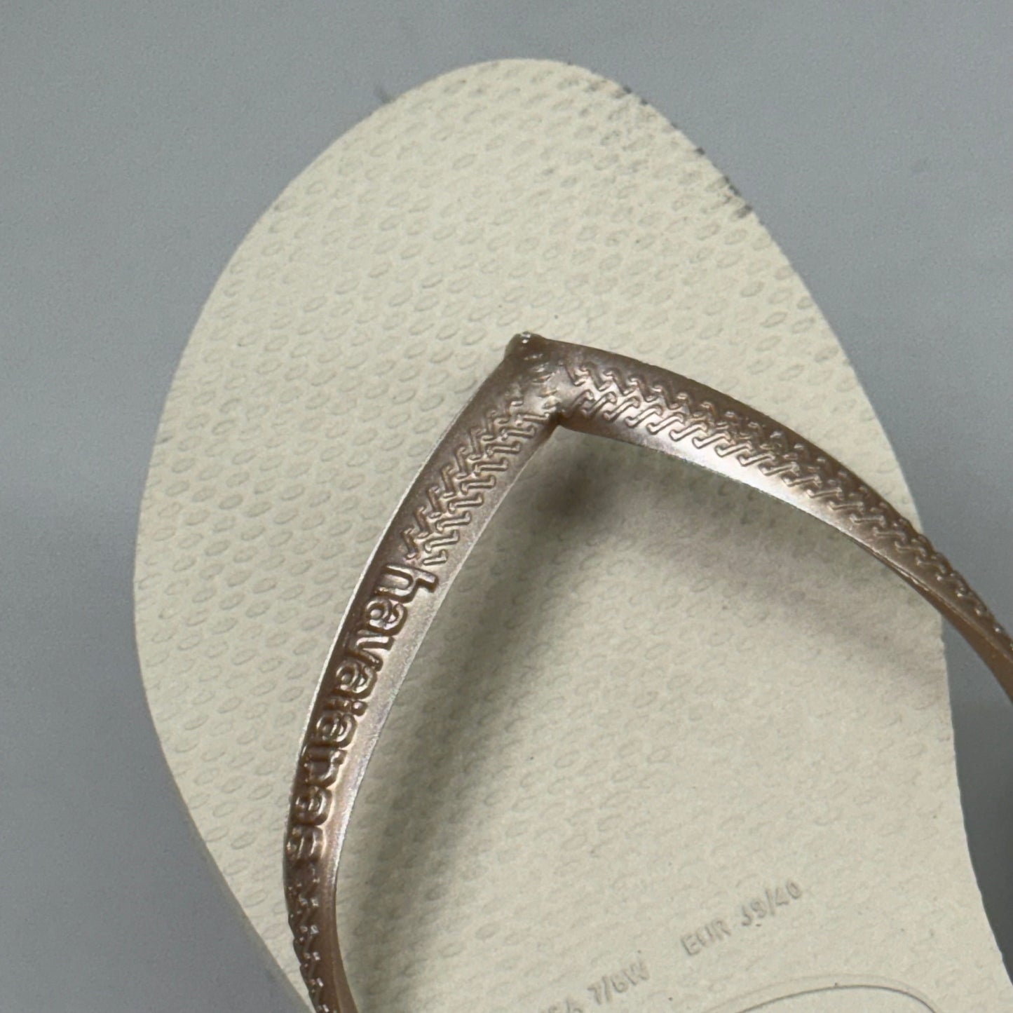 ZA@ HAVAIANAS High Quality Rubber Slim Flip Flops Non-Slip Women's 7/8 Sand Grey Light C