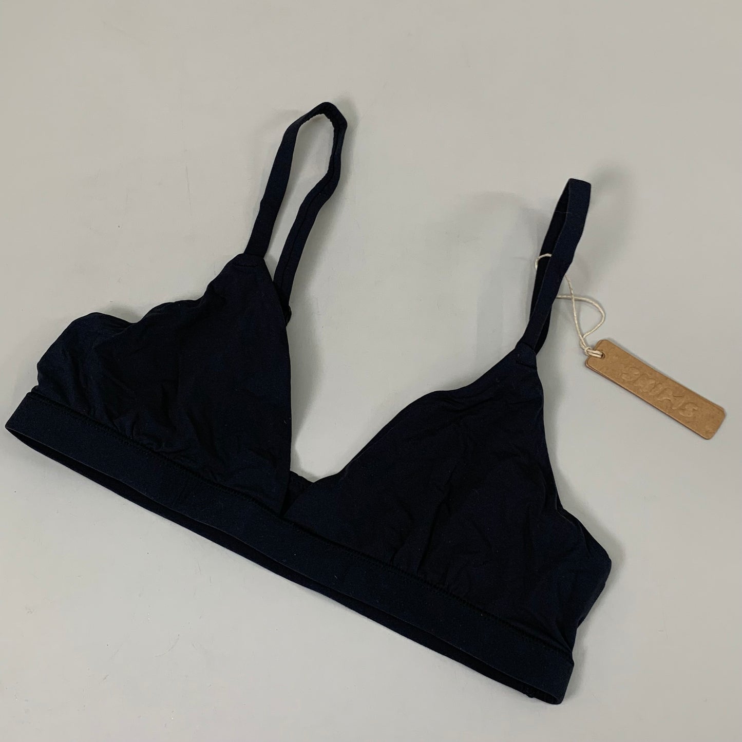 SKIMS Adjustable Triangle Bralette Fits Everybody Women's Sz S Onyx BR-TRI-2024