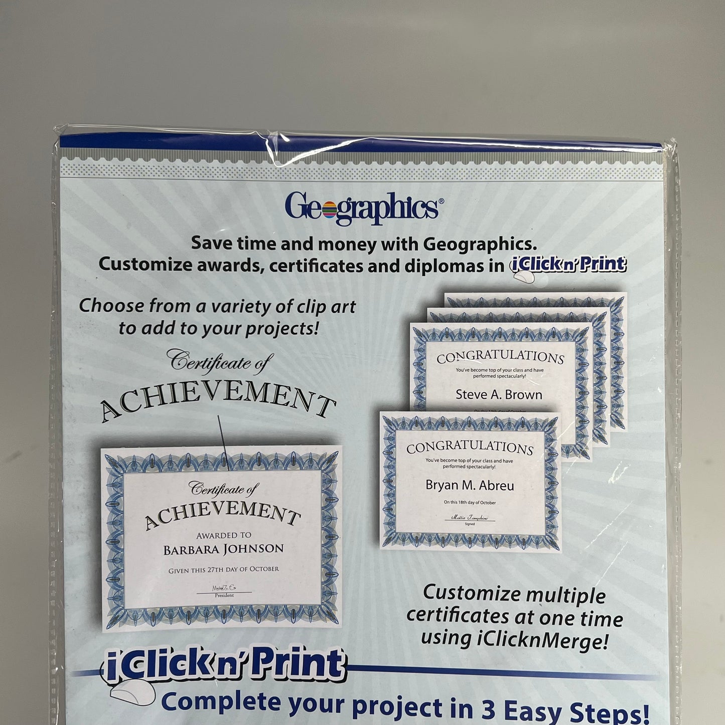 GEOGRAPHICS (4 PACK, 25 SHEETS EACH) Gold Seal Parchment Certificates 8.5"x11"