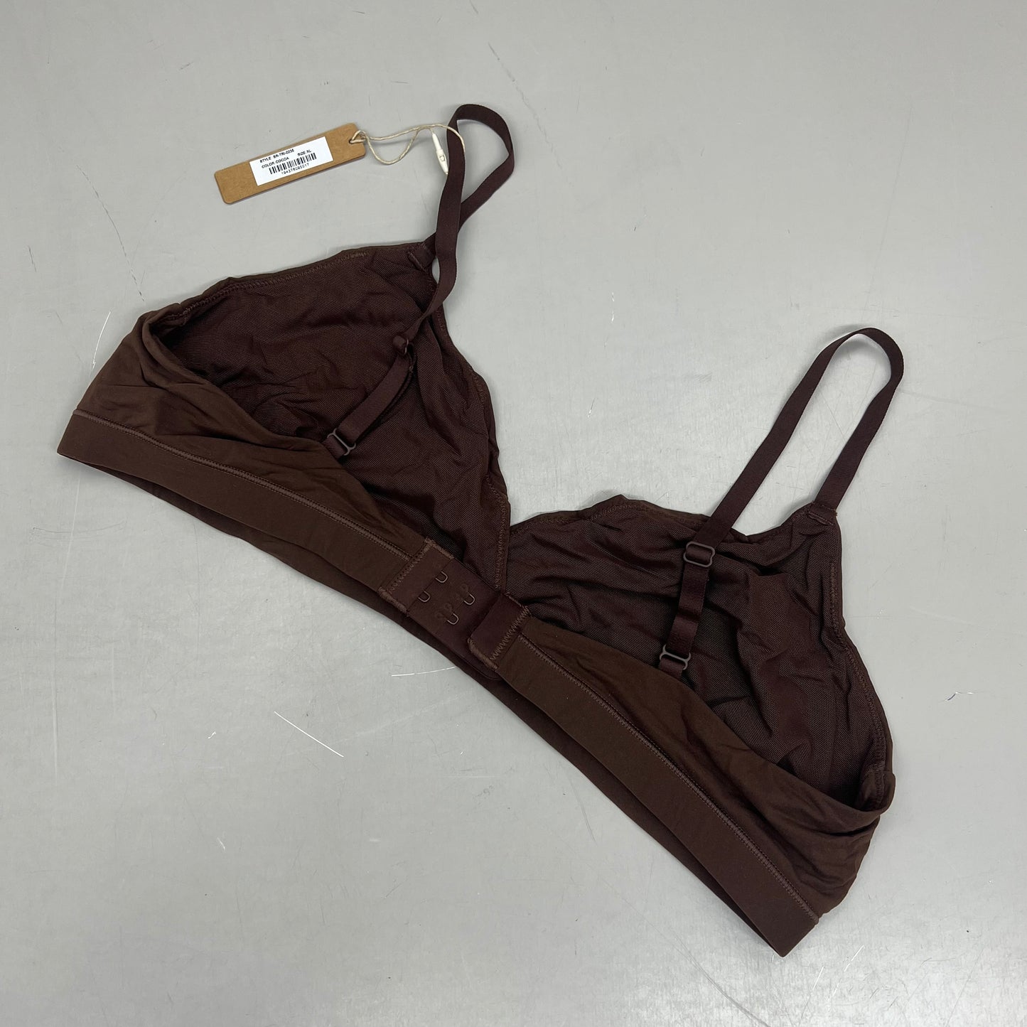 SKIMS Triangle Bralette 2-Ply Mesh w/ Supportive Stretch Women's Sz XL Cocoa