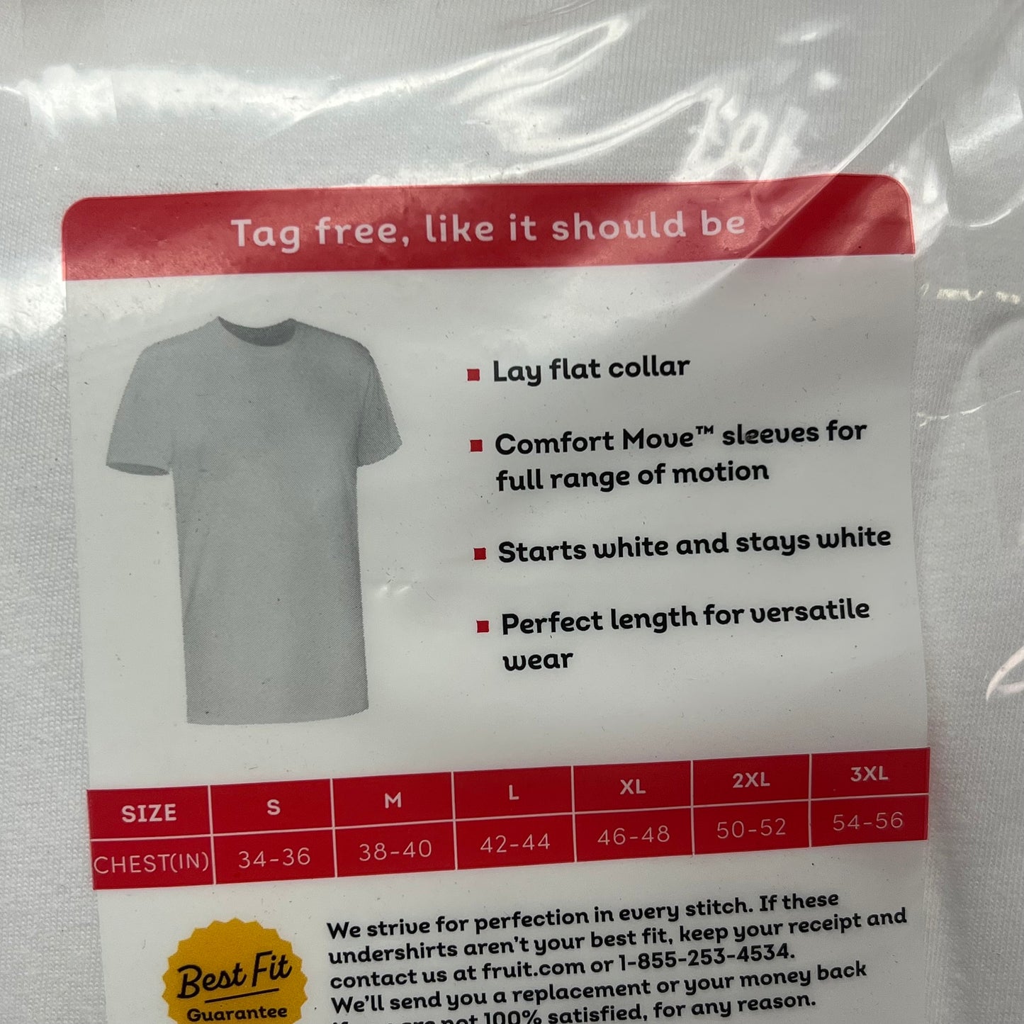 ZA@ FRUIT OF THE LOOM (6 PACK) Classic Fit Crew Neck T-shirts Men's Sz XL White 6P2828