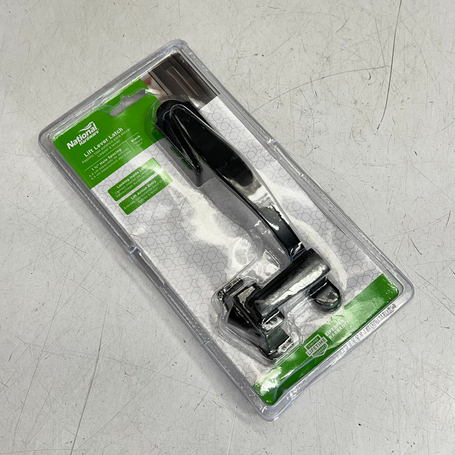 NATIONAL HARDWARE Lift Lever Latch Fits Doors 3/4" to 1-1/4" Black N100-034