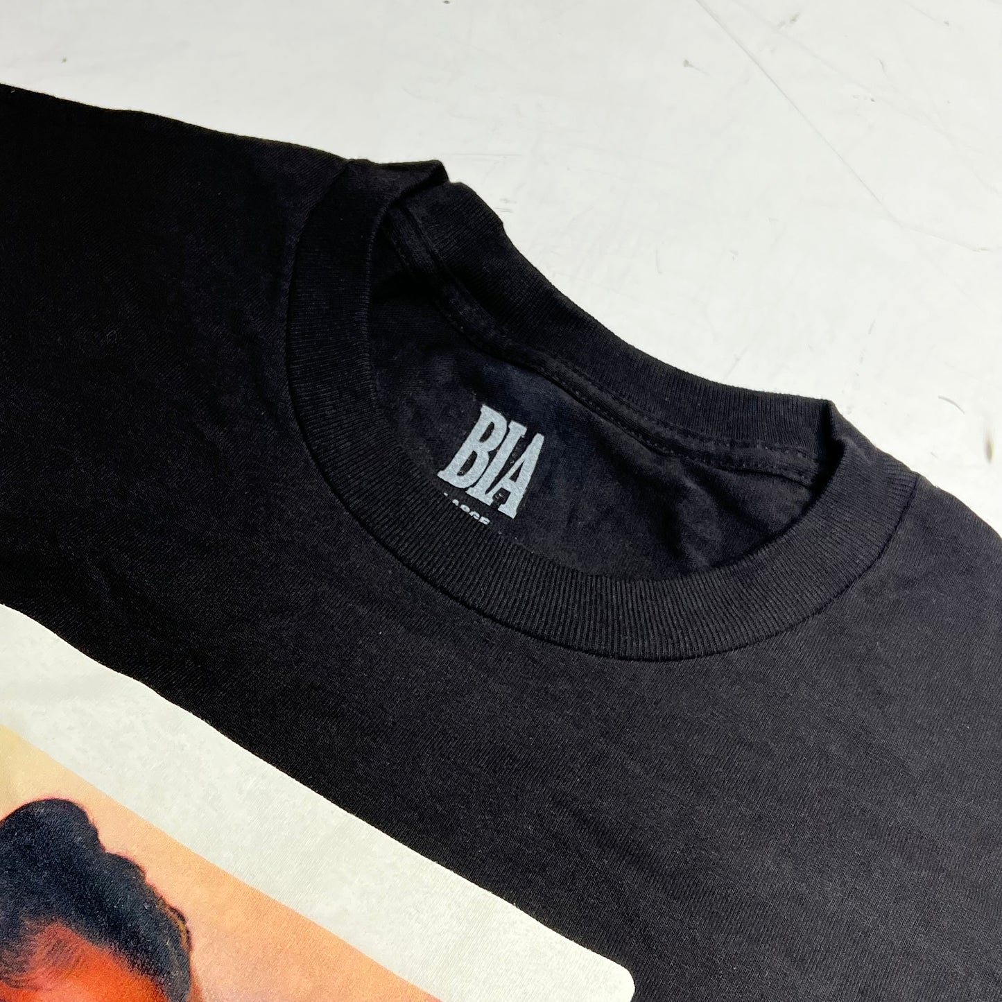 BIA  Polaroid Picture Bold Cotton Graphic Tee Shirt  Unisex Sz L Black/Red