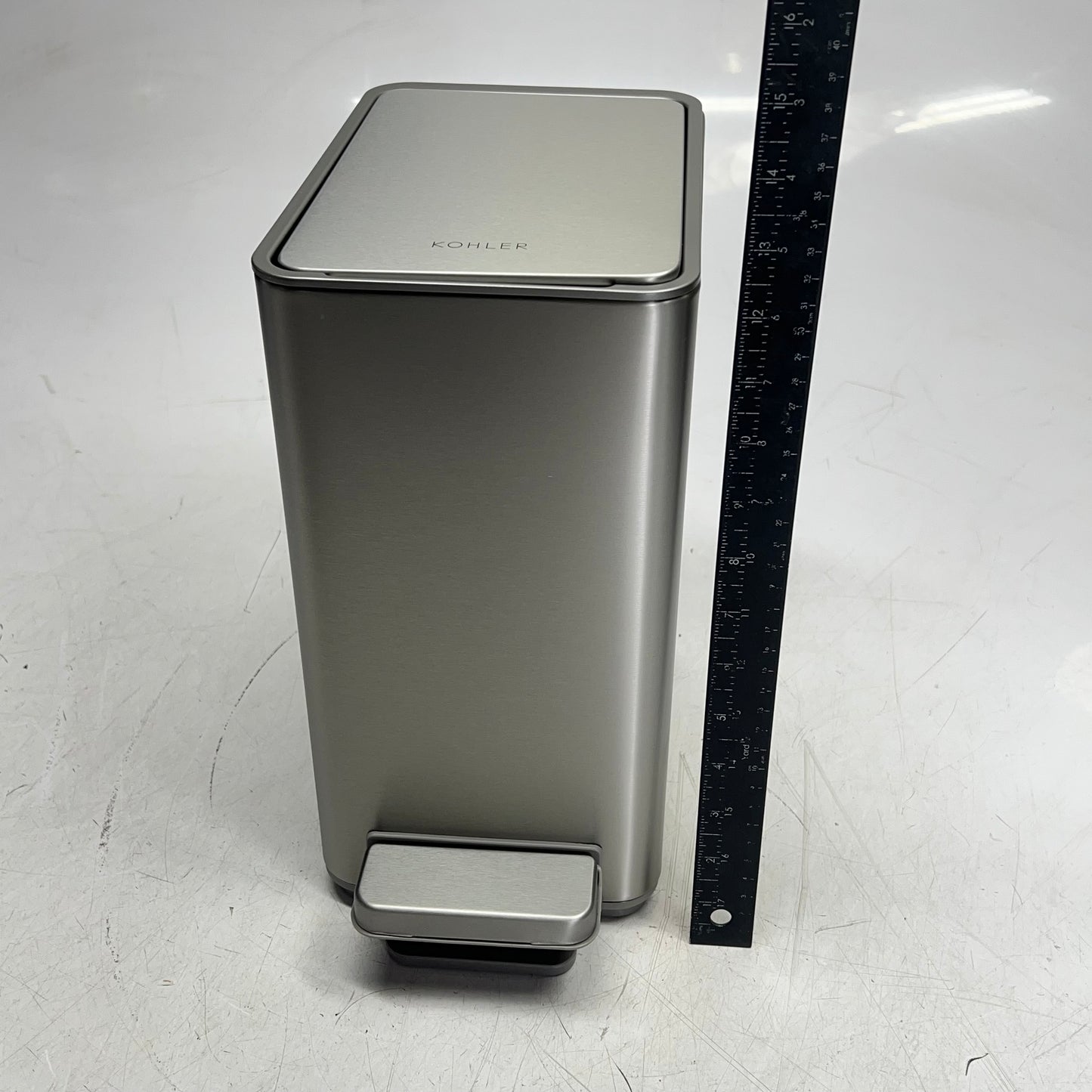 KOHLER (SET OF2) Stainless Steel Step Trash Can Quiet Close Lid 6 Liter (As-Is)