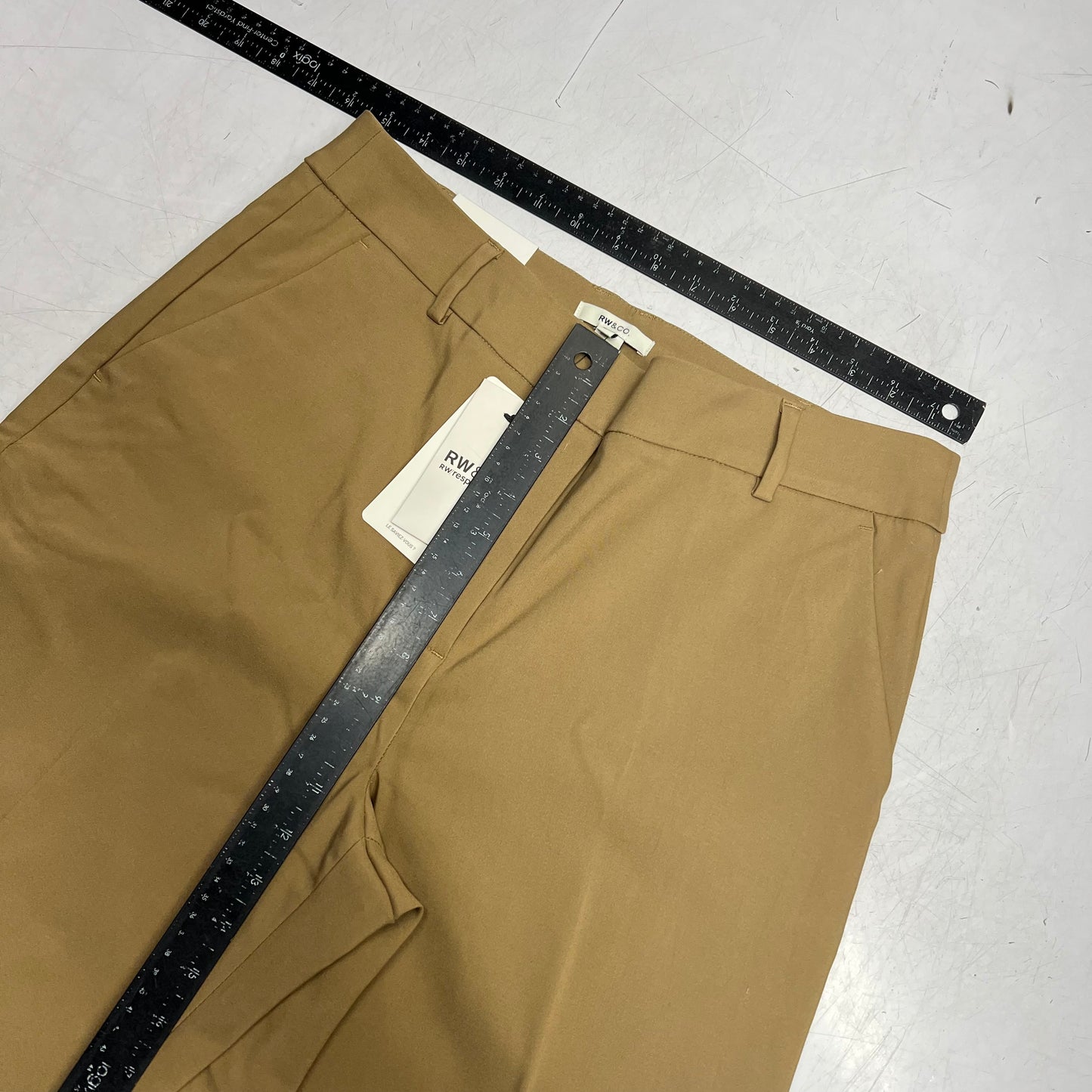 RW & CO High-rise Wide-leg Signature Fit Pant Women's Sz 12 Peanut Butter 493113