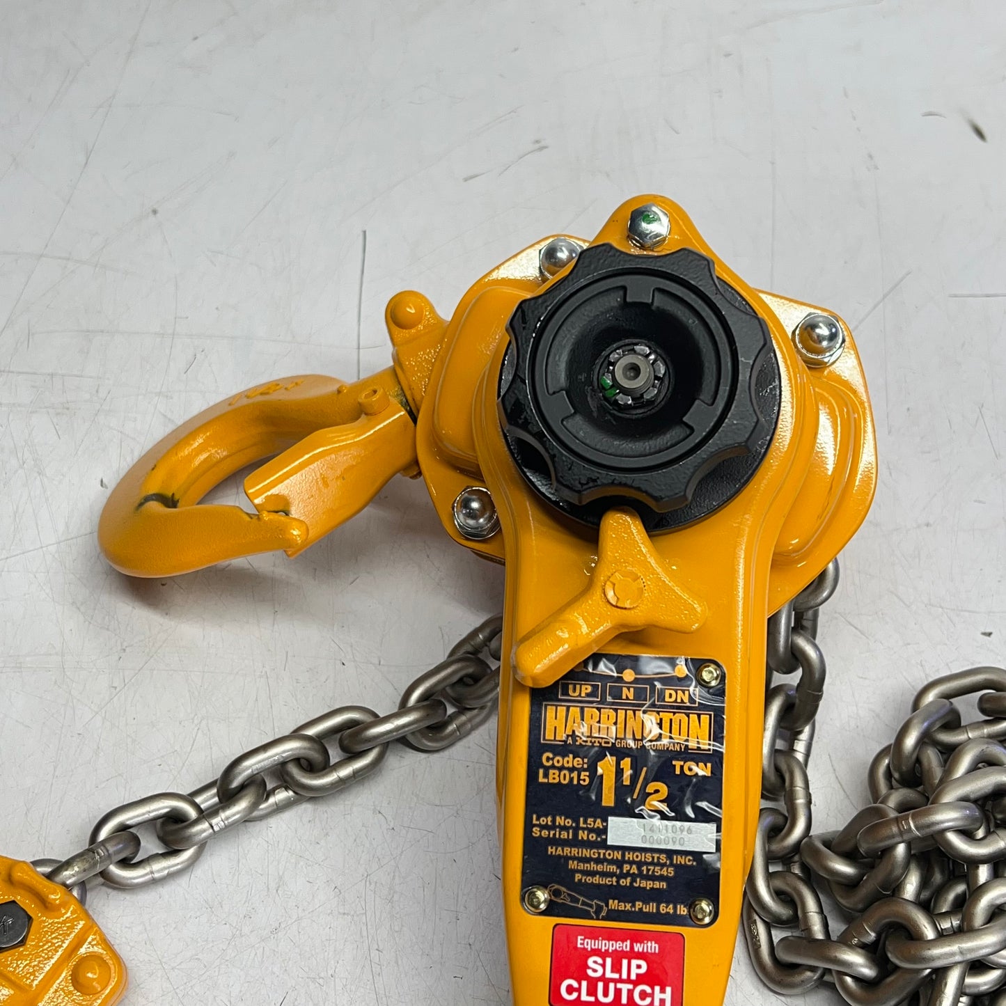 HARRINGTON 1 1/2 ton Nickel Plated Chain Die-Cast Lever Hoist L5LB015-SC-10