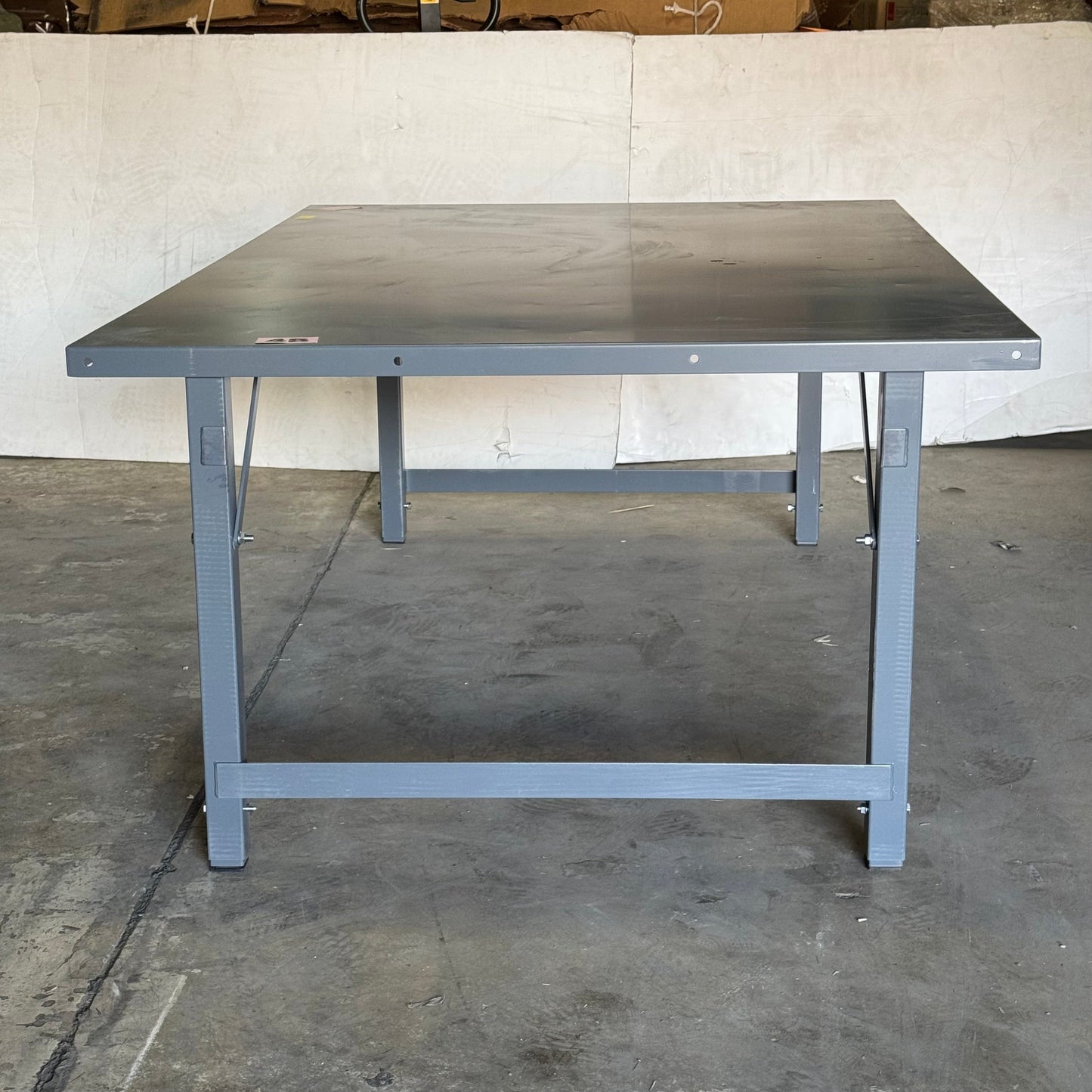 ZA@ ULINE Steel Assembly Table Without Bottom Shelf Sz 72.5”Lx48”Wx28.5”H (New, Minor Damage) B