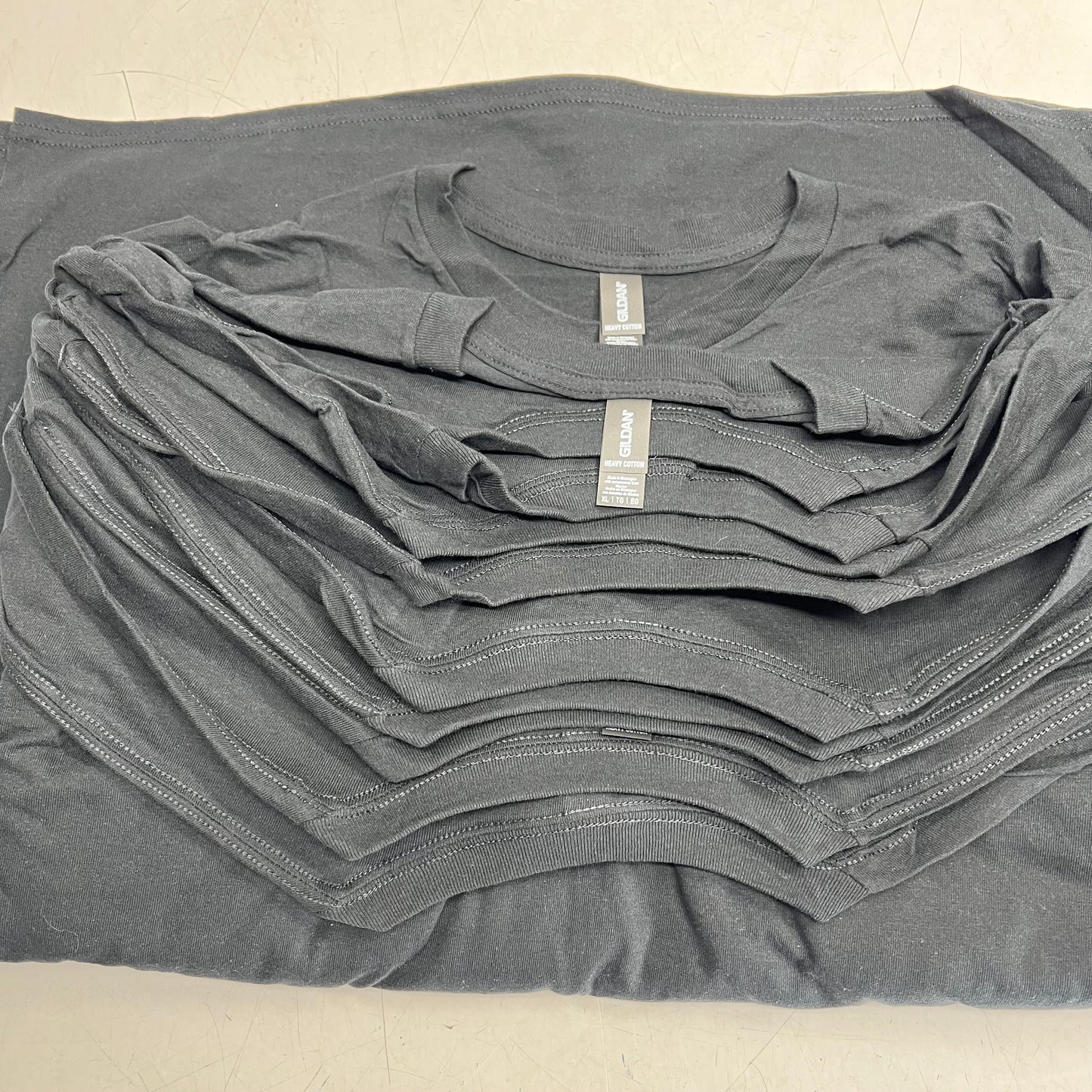 ZA@ GILDEN (12 PACK) Unisex Heavy Cotton T-shirts Short Sleeve Unisex Sz XL Black G500
