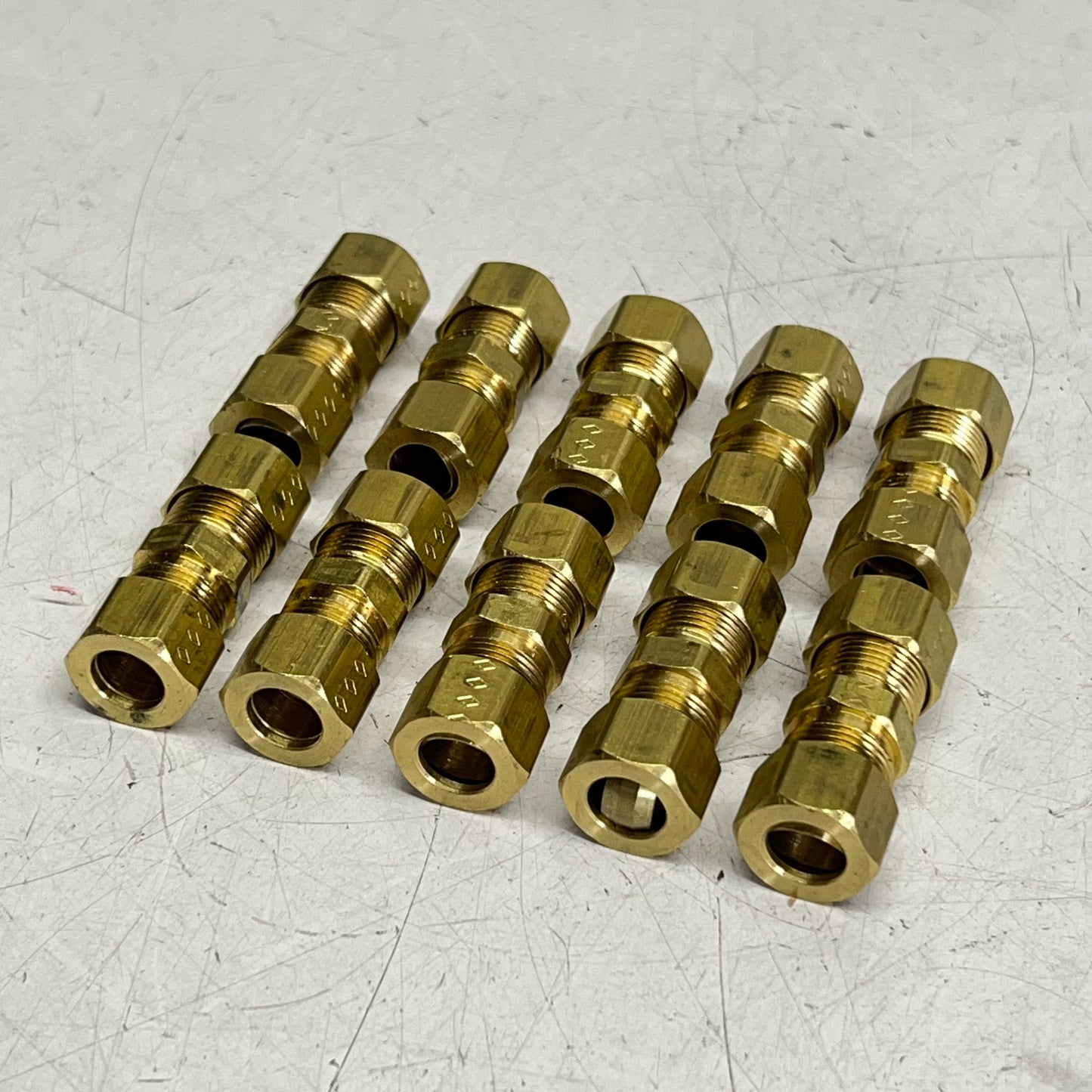 PROFLO (10 PACK) Tube Brass Compression Union 3/8 X 3/8" OD Brass PFXCUCN