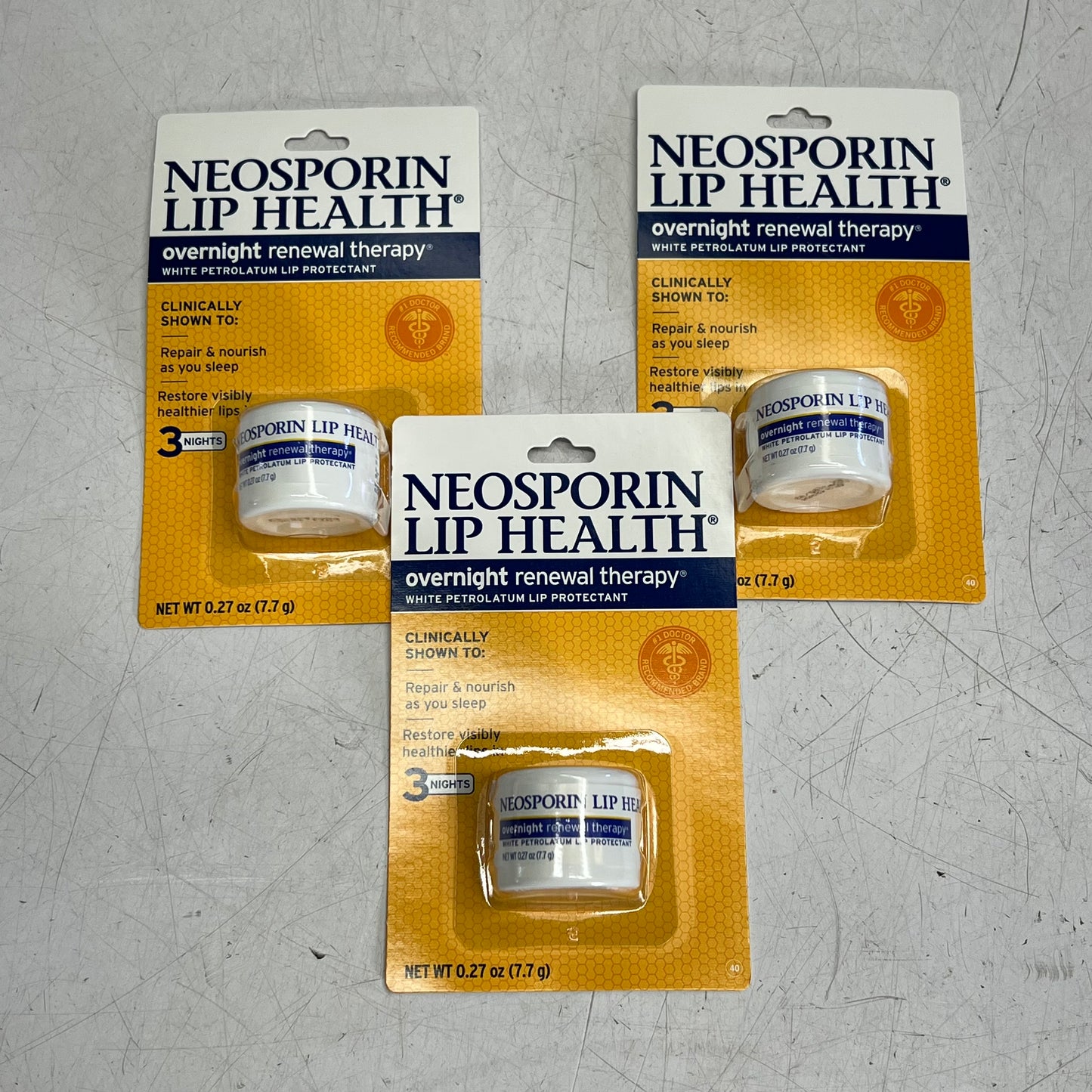 NEOSPORIN  (3 PACK) Lip Health Overnight Renewal Therapy  0.27 oz BB 03/25