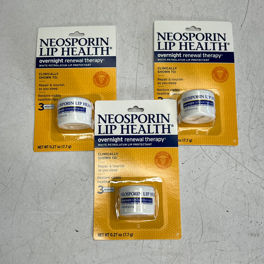 NEOSPORIN  (3 PACK) Lip Health Overnight Renewal Therapy  0.27 oz BB 03/25
