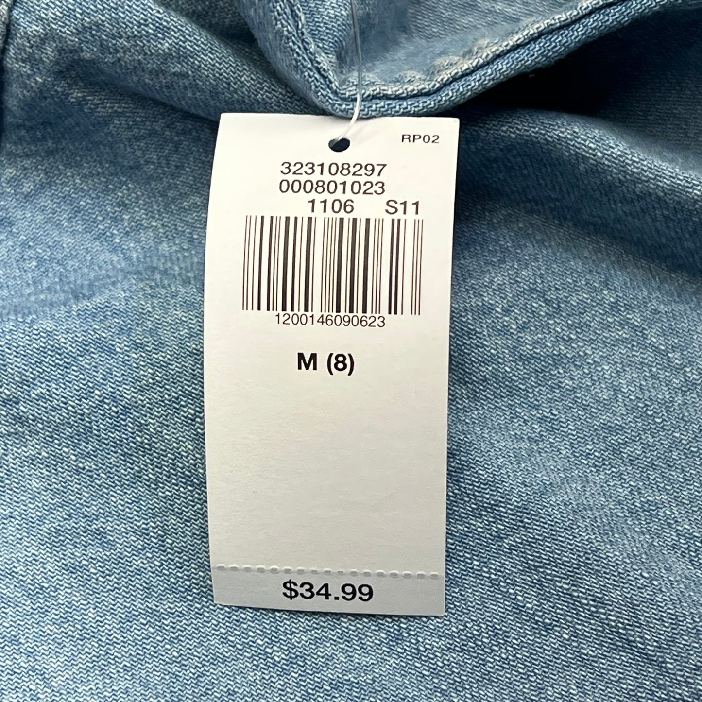 OLD NAVY Denim Western Pocket Shirt Long Sleeve Collared Boy's Sz M Light Blue