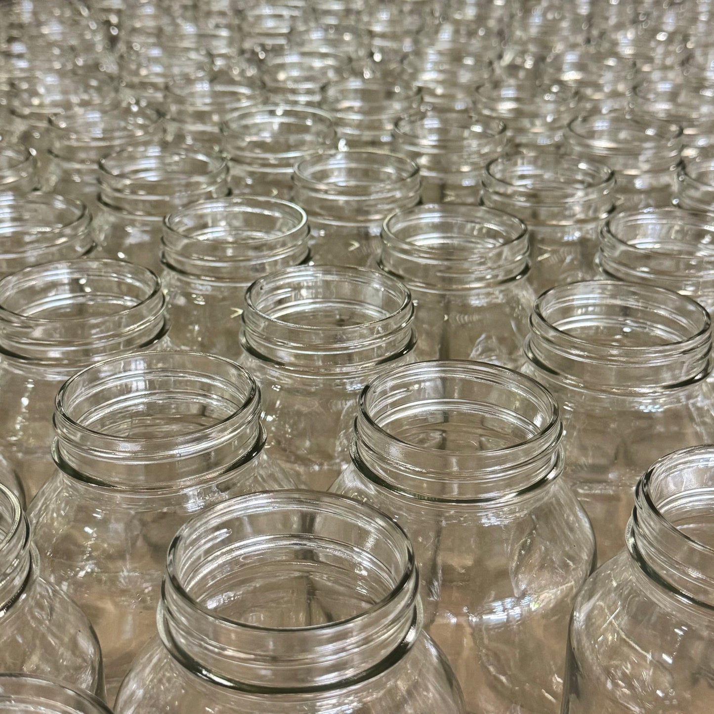 ZA@ Flint Glass Jars (50 PACK) Fits Regular Mouth Canning Lids! Sz ~6.5”H x 2.5”D (New) B
