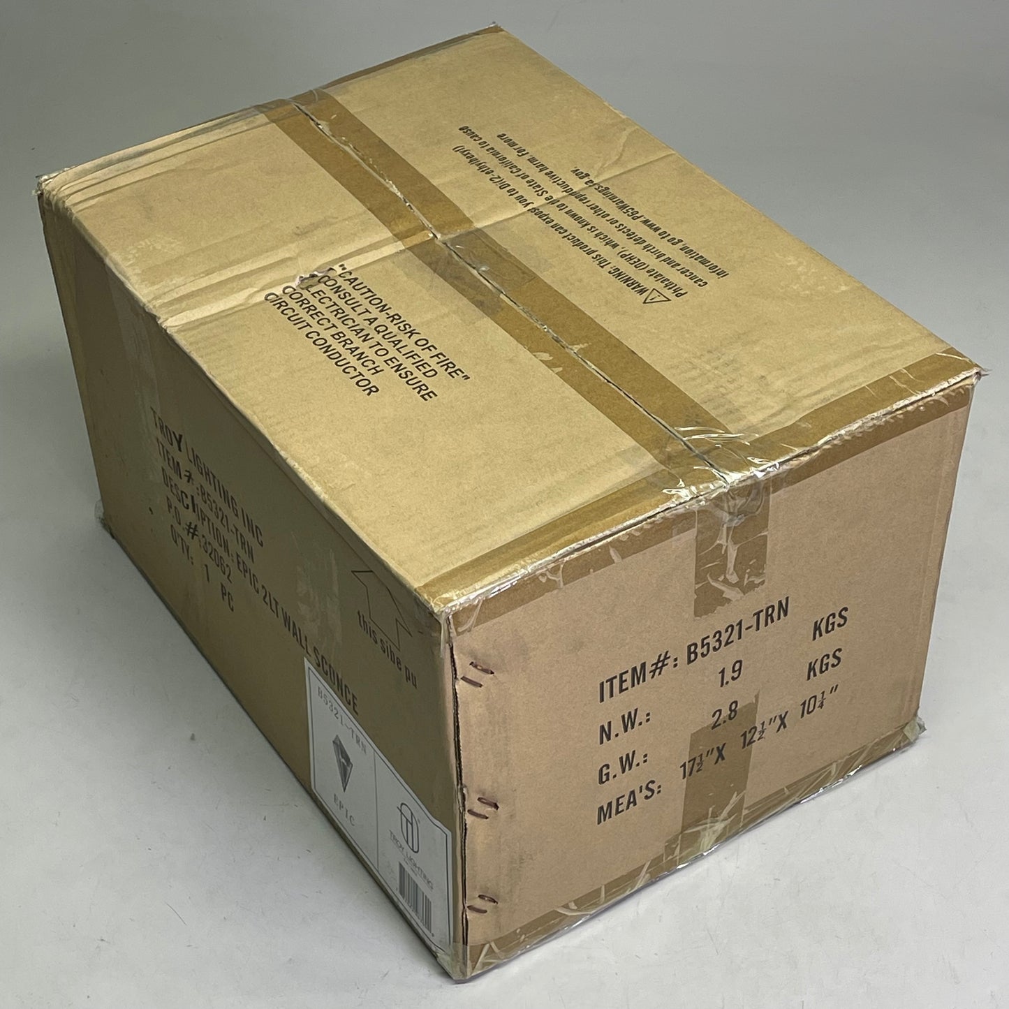 TROY LIGHTING Epic Two Light Wall Sconce 10" x 10" x 16"  Forged Iron B5321-TRN