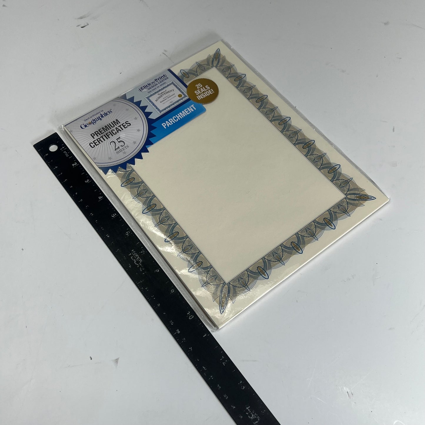 GEOGRAPHICS (4 PACK, 25 SHEETS EACH) Gold Seal Parchment Certificates 8.5"x11"