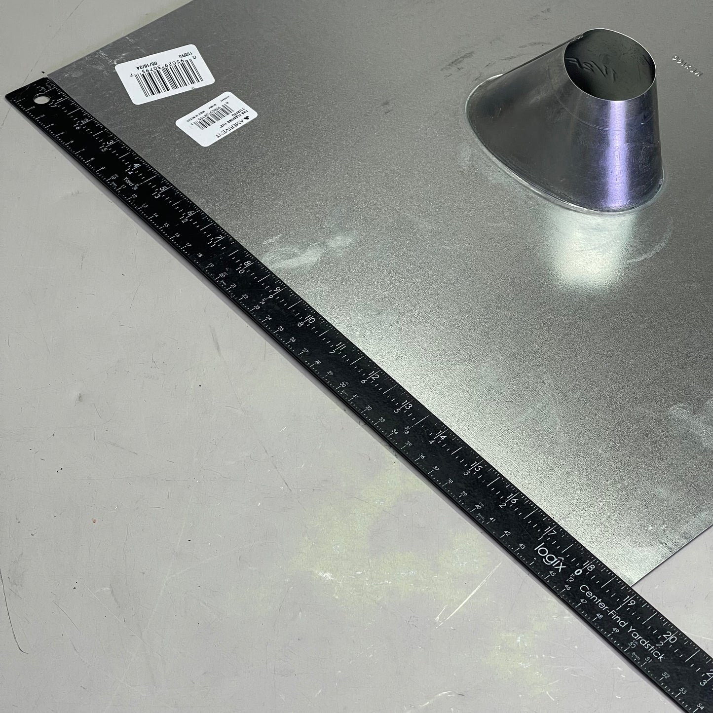 AMERIVENT Round Vent Flashing 1-1/2" Dia Galvanized Steel AMV112FFU