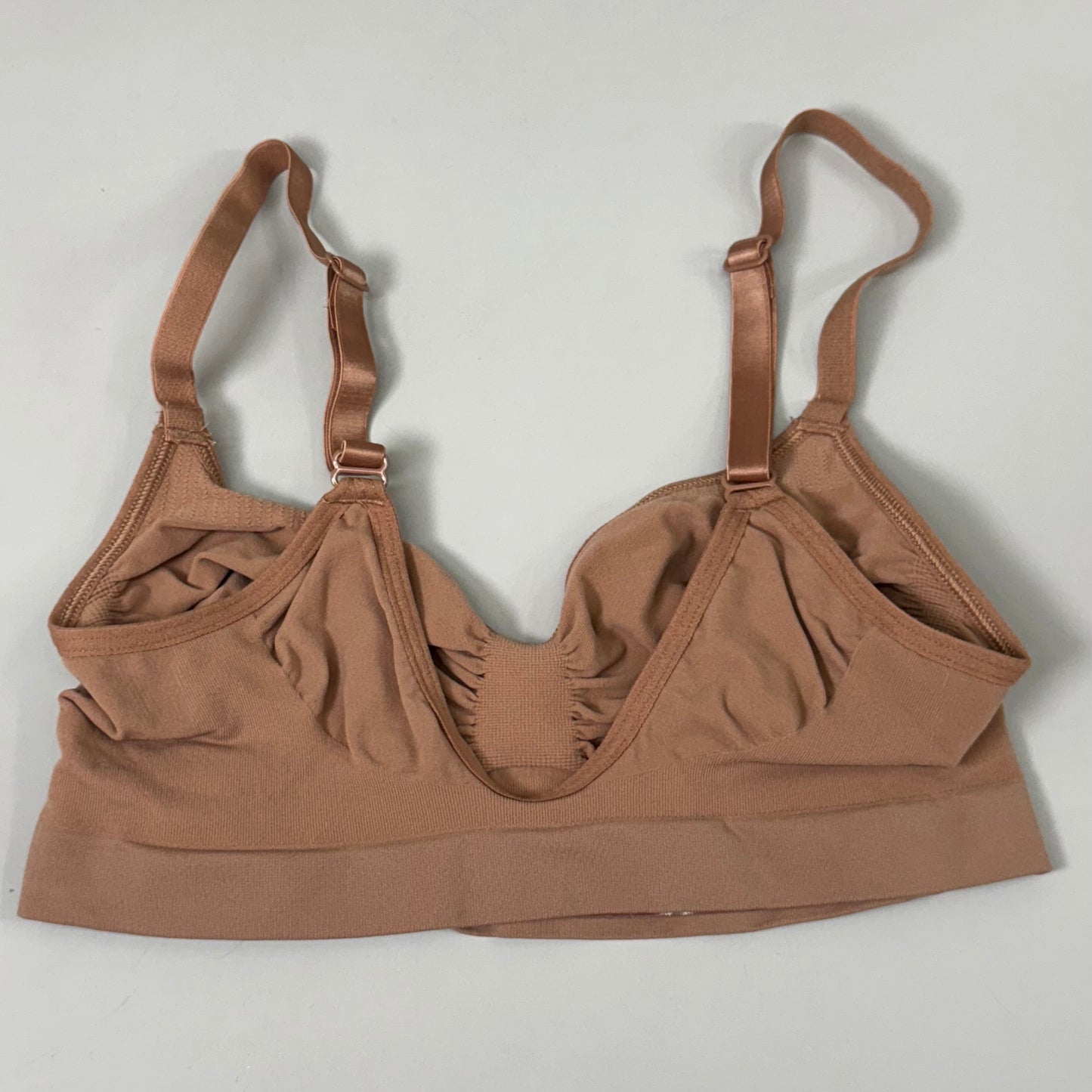 SKIMS Strong Support Seamless Bralette Pique Stitching Women's Sz L/XL Sienna