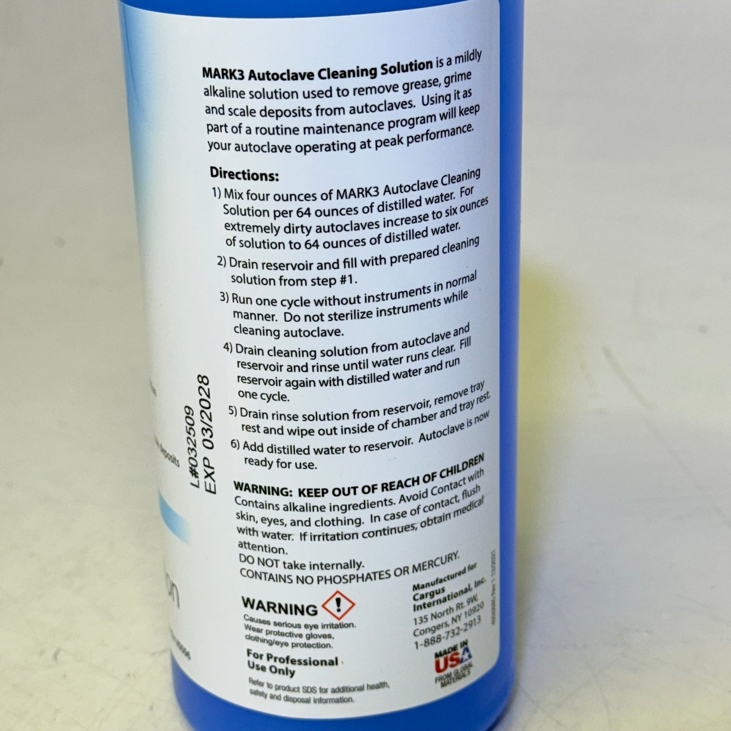 MARK 3 Autoclave Cleaning Solution 32 fl oz Blue 0096
