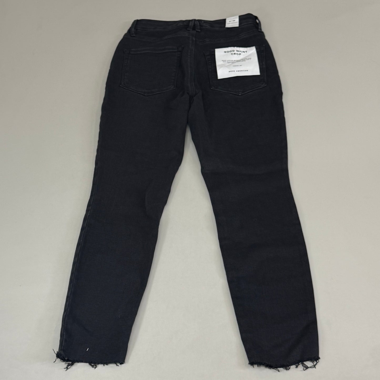 GOOD AMERICAN Good Waist Crop High-Rise Women's Sz 6 Black343 GWCEB960BT