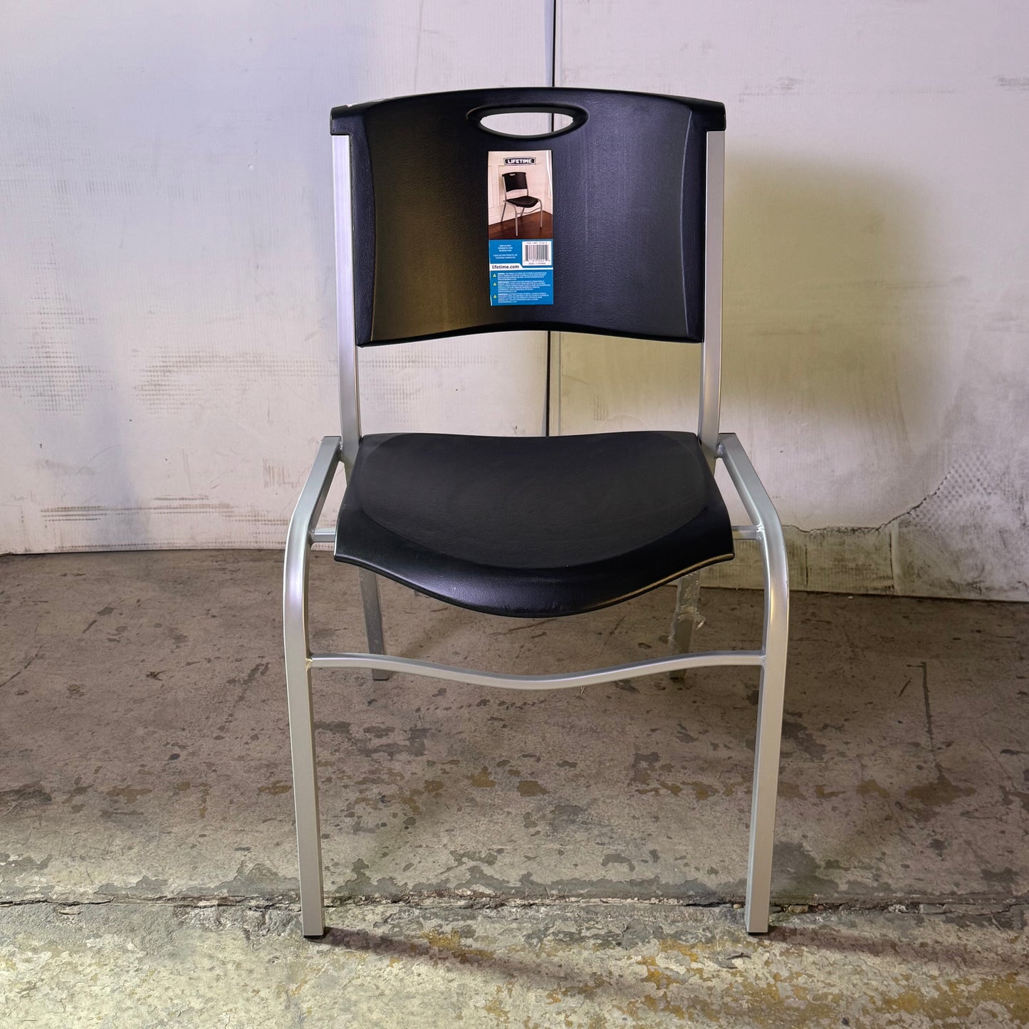 LIFETIME (2 PACK) Plastic Indoor/Outdoor Stacking Chair Sz 20"W x 17"L x 32"H, Black 721614