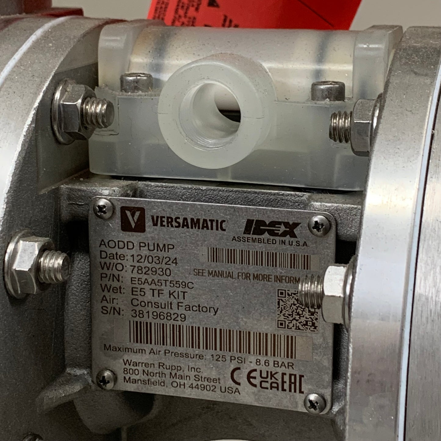 VERSAMATIC Air Operated Double Diaphragm Pump 1/2"  E5AP5T559C