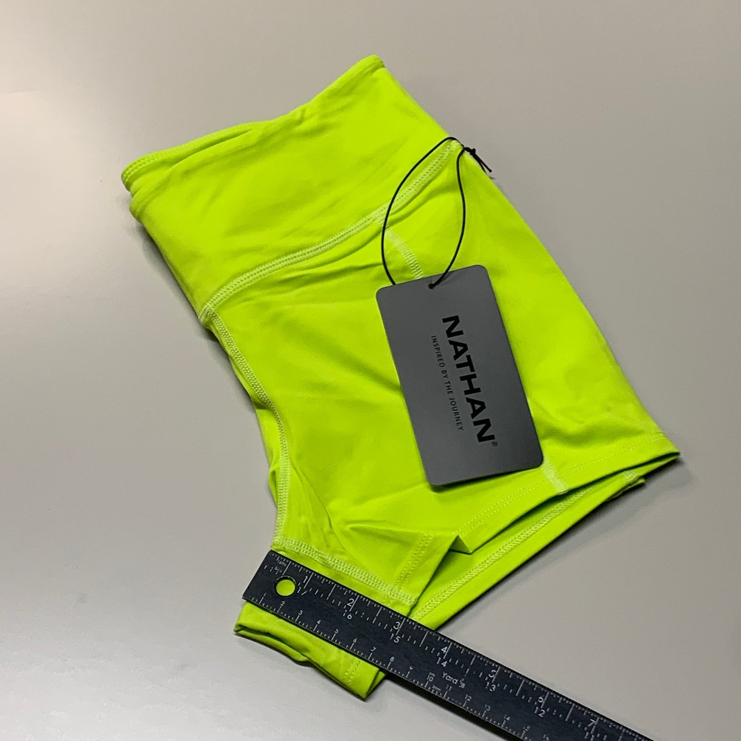 NATHAN Interval 3" Inseam Bike Short Women's Bright Lime Sz S NS51040-50119-S