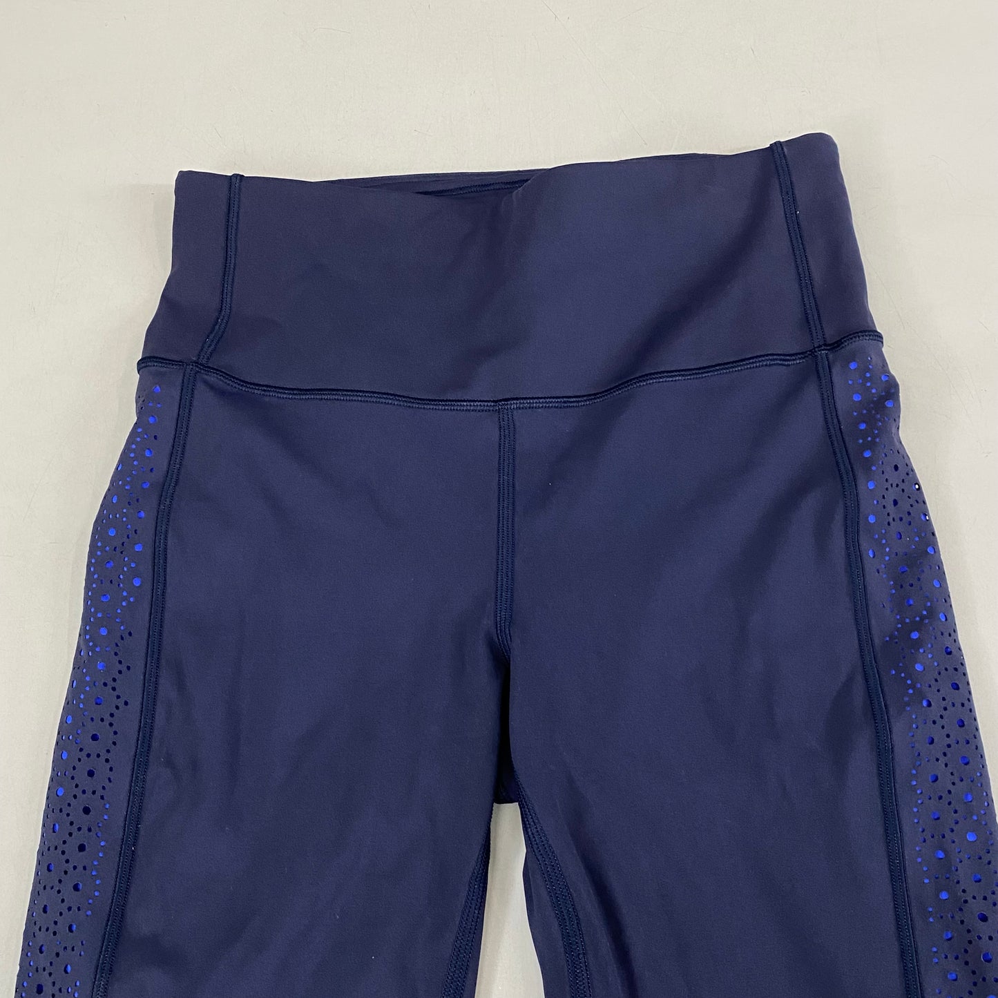 LULULEMON Heavyweight French Terry Pants Women's SZ 6 Navy Blue W/ Light Blue