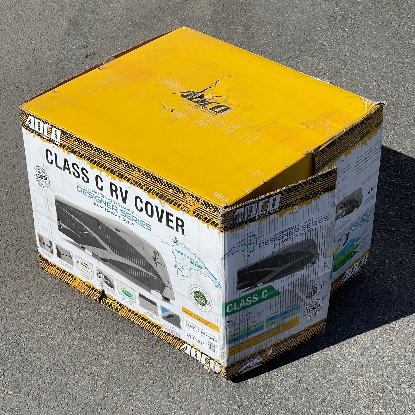 ADCO SFS Aqua Shed Class C 3-Layer RV Cover up to 102" W & 114" T Grey 52845