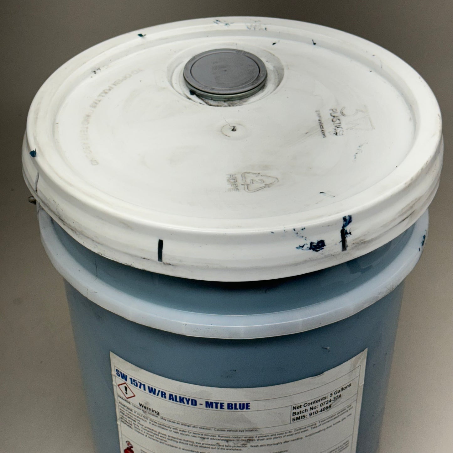 SHERWIN-WILLIAMS (5 Gal) SW 1571 W/R ALKYD 15”Hx12”D MTE Blue 0724-374