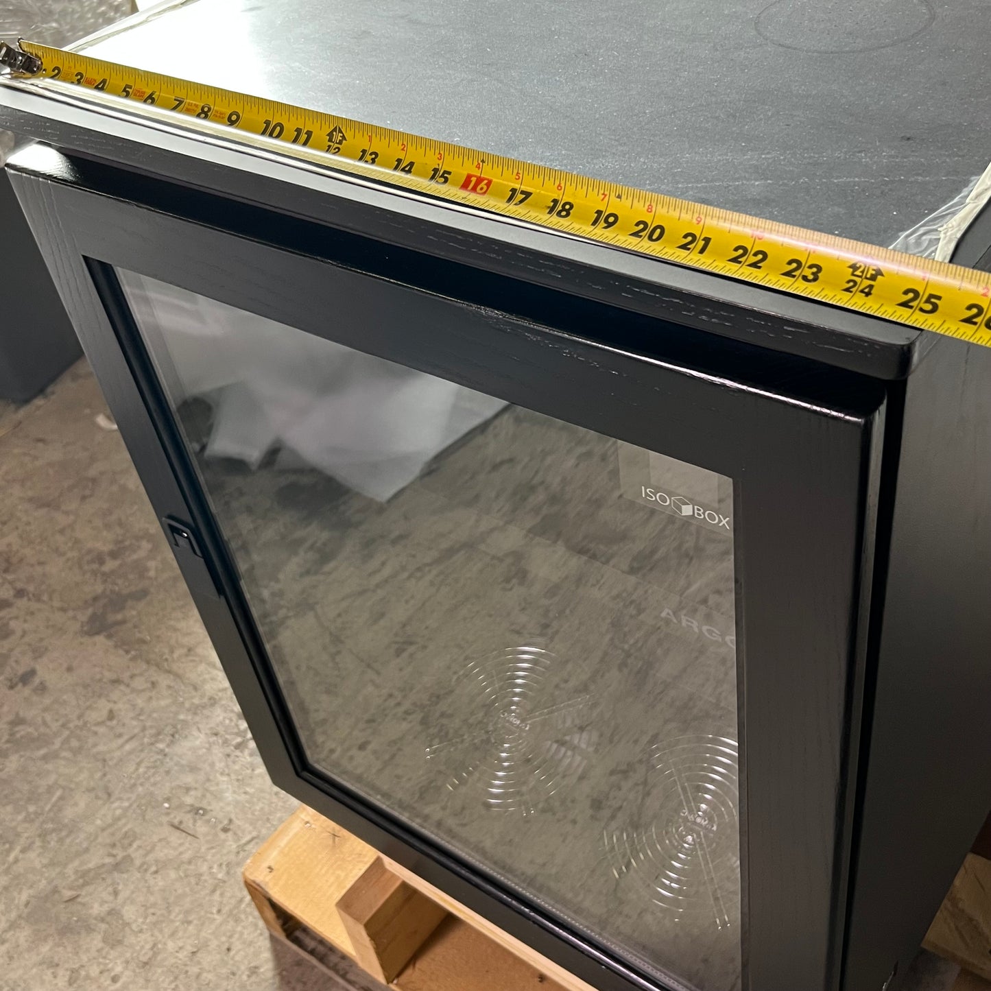 ARGOSY IsoBox PRO12 w/ Right-Hand Door Swing Black Satin on Oak Trim