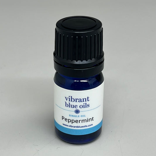 VIBRANT BLUE OILS Peppermint for Brain/Clear Thinking Organic Essential Oils 5mL