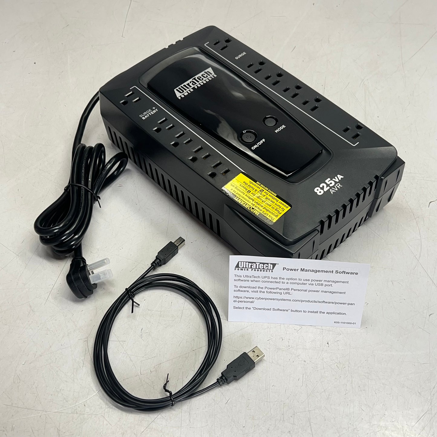 ULTRATECH Battery Backup Line-interactive Compact Ups 12 Outlet 0E-825V12VRD