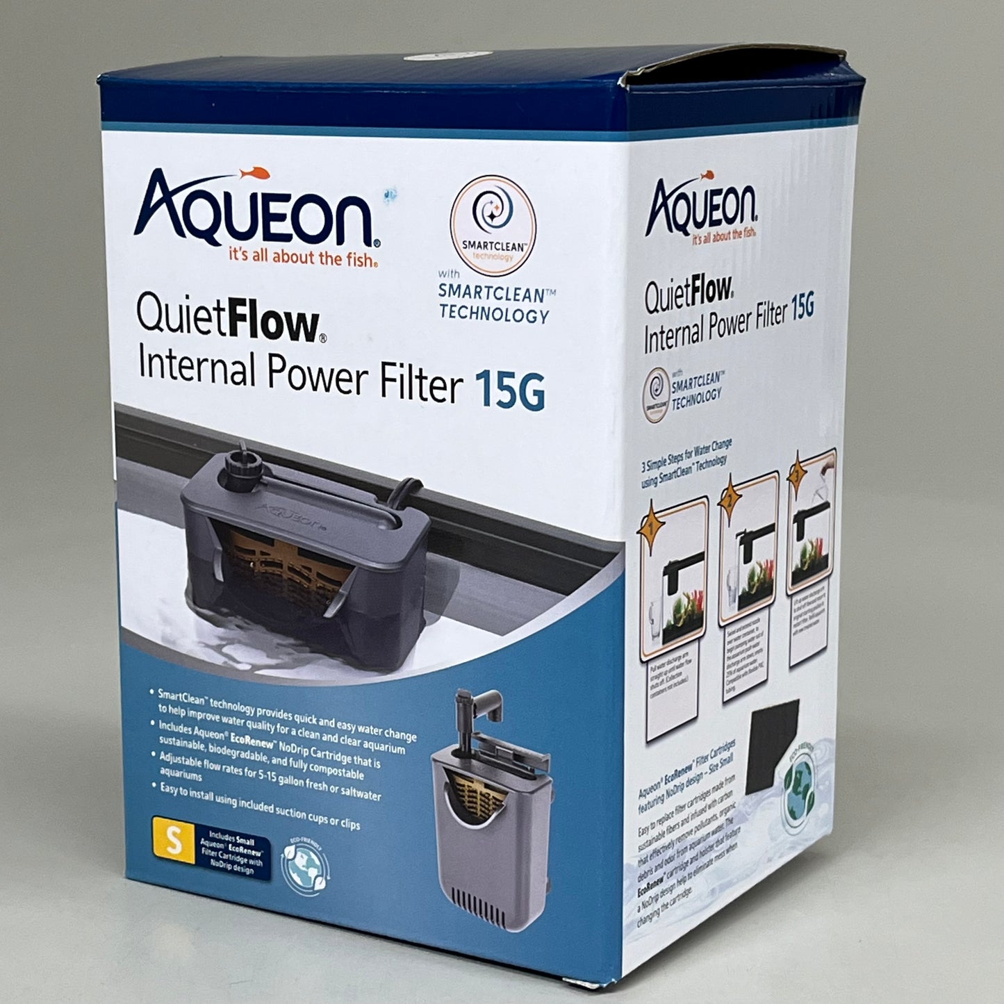 AQUEON QuietFlow Internal Filter with SmartClean Technology Small