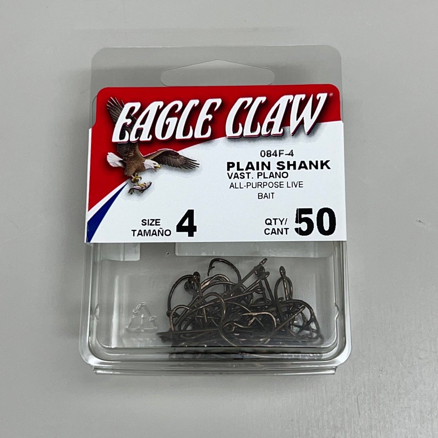 EAGLE CLAW Ultra Sharp All Purpose Live Bait Plain Shank Bronze #4 50pc 084F-4