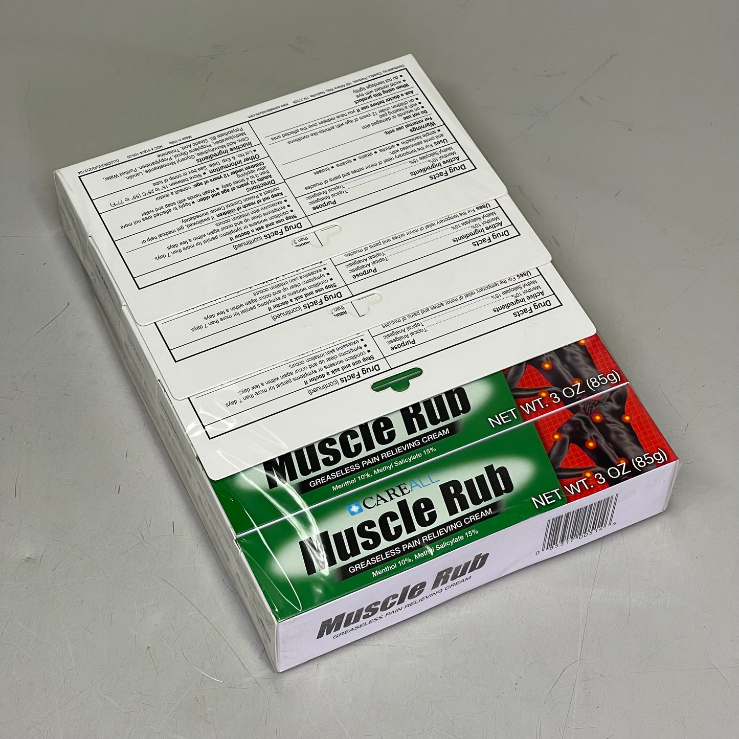 CAREALL (6 PACK) Muscle Rub Greaseless Pain Relieving Cream 3 oz per tube MUS3 BB 02/28