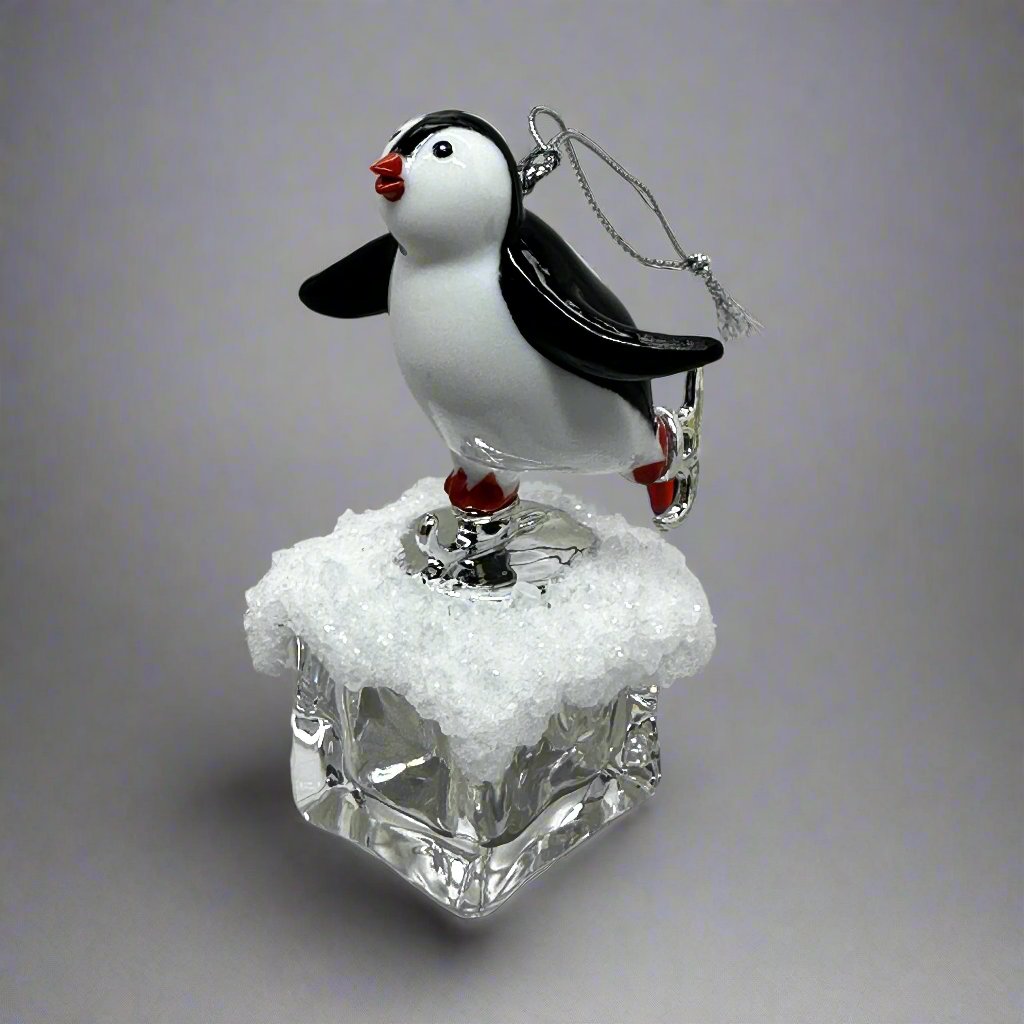 KURT S. ADLER Penguin On Ice Skater Christmas Ornament 4.25" T2458