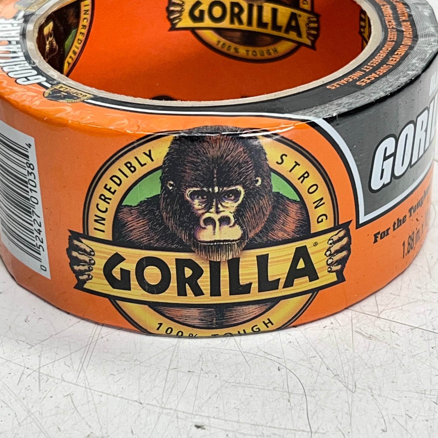 ZA@ GORILLA TAPE (6 PACK) Duct Tape Double Thick Adhesive 1.88" x 10 Yd Black 105462 (Distressed)