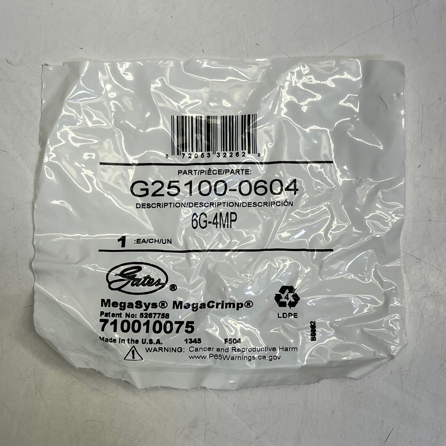 GATES (2 PACK) Male Pipe (nptf 30° Cone Seat) Coupling 3/8" x 2.32" G25100-0604