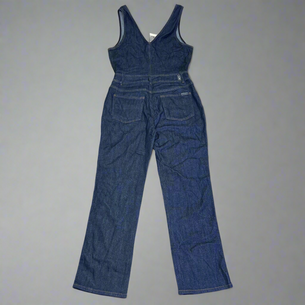 7 FOR ALL MANKIND Soft Denim Zip Up Jumper Womens Sz M Dark Blue AU7190865A WLSR