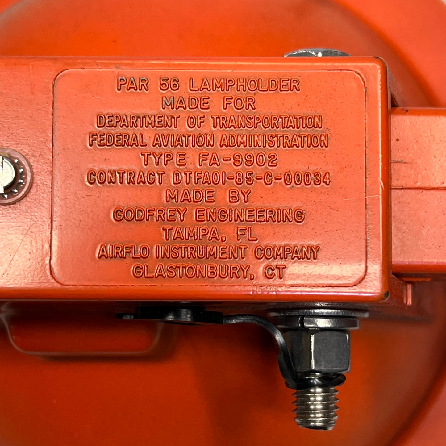 FLIGHT LIGHT Lampholder Kit Made For Department Of Transportation Orange PAR56