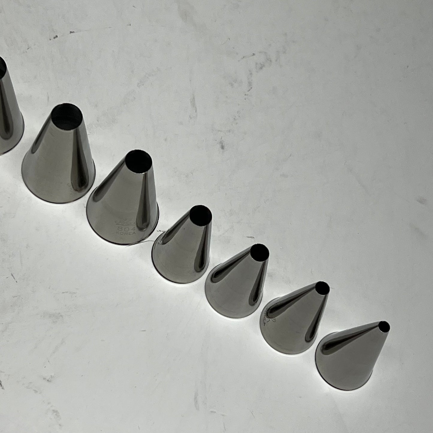 ZA@ ATECO (10 PACK) Plain Pastry Tube Set  Assorted Sizes Stainless Steel 810