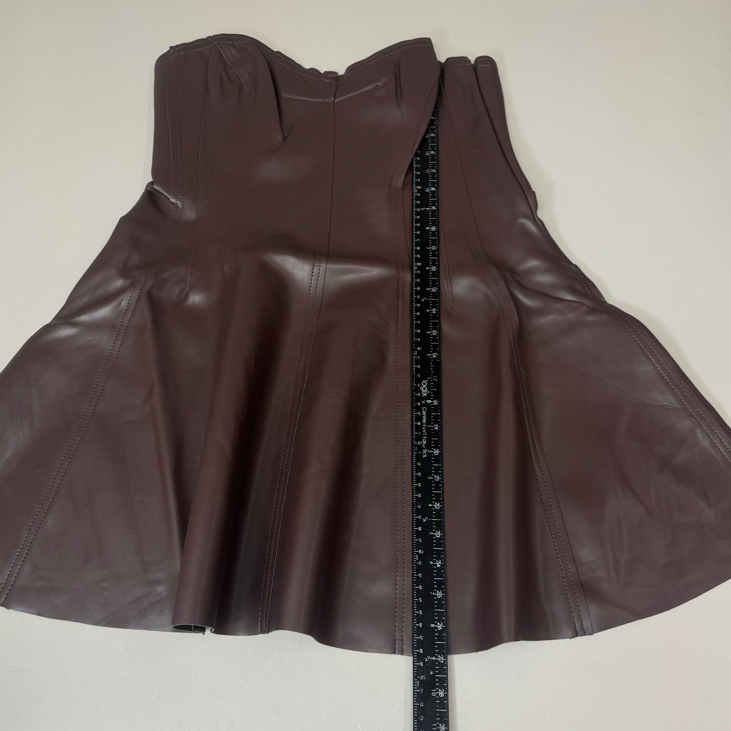 NORMA KAMALI Strapless Grace Mini Dress Unlined Women's Sz XL/42 Chocolate