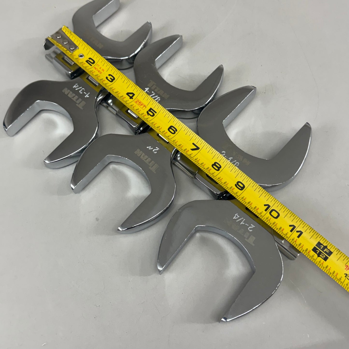 TITAN (6 Piece) Professional Tools Crowfoot Wrench Set 1-5/8 to 2-1/4" 17676