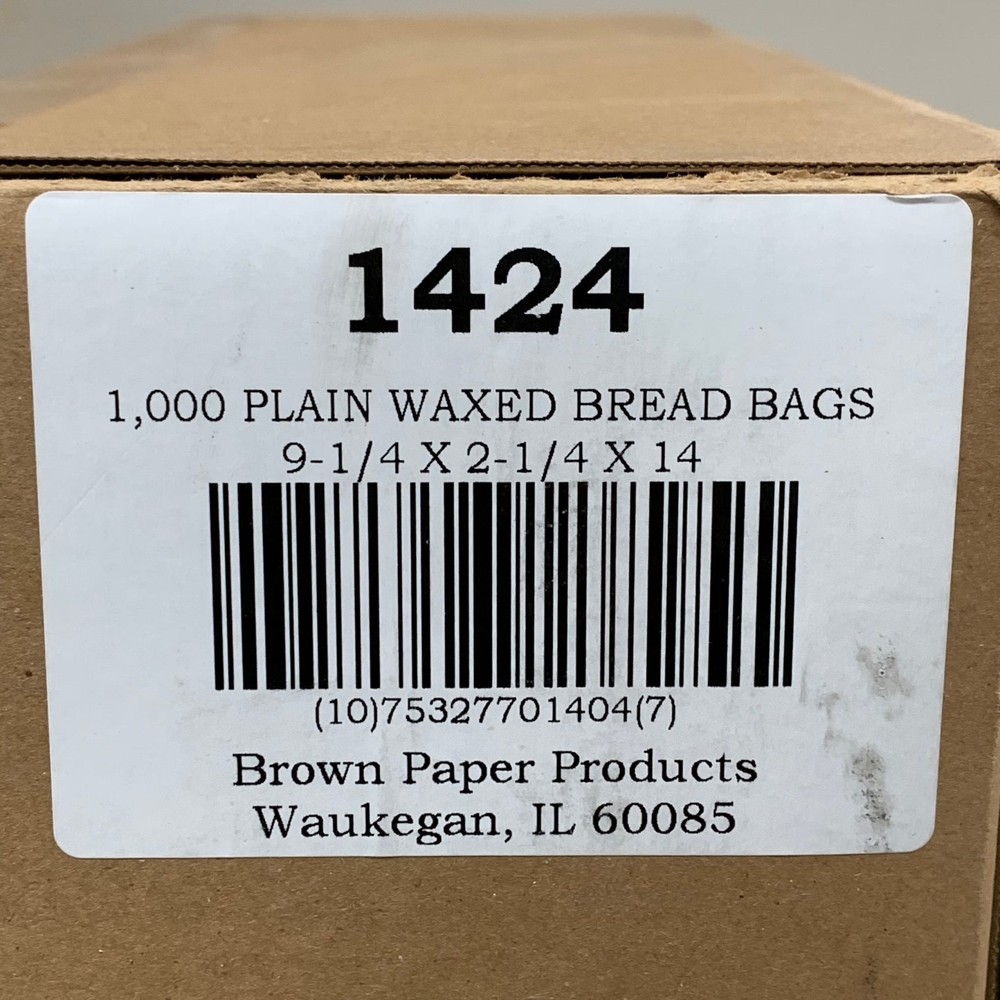BROWN PAPER GOODS (1,000 Pack) Plain Waxed Storage Bread Bags 15"x9" White 1424