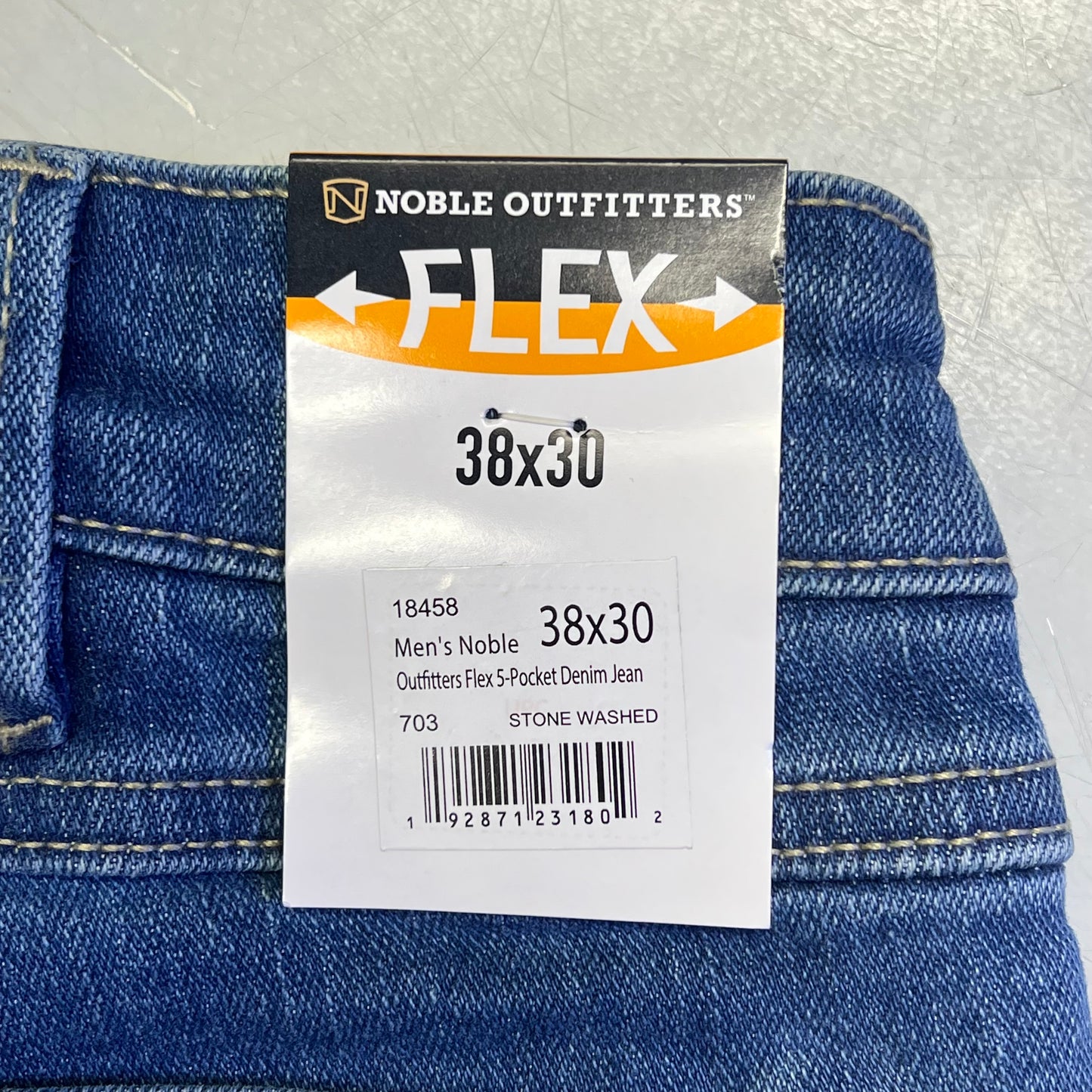 NOBLE OUTFITTERS Flex Denim 5-Pocket Work Pant Men's Sz 38x30 Stonewash 18458