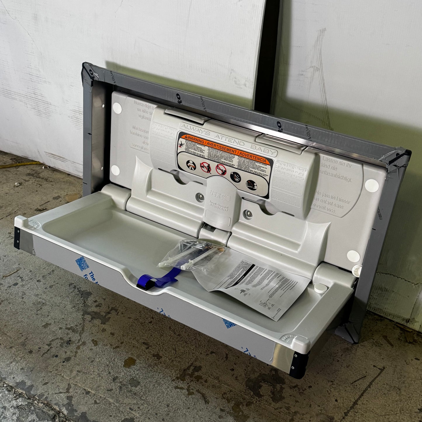 BRADLEY Diaper Changing Station 38"L x 22"H Gray 962-110000