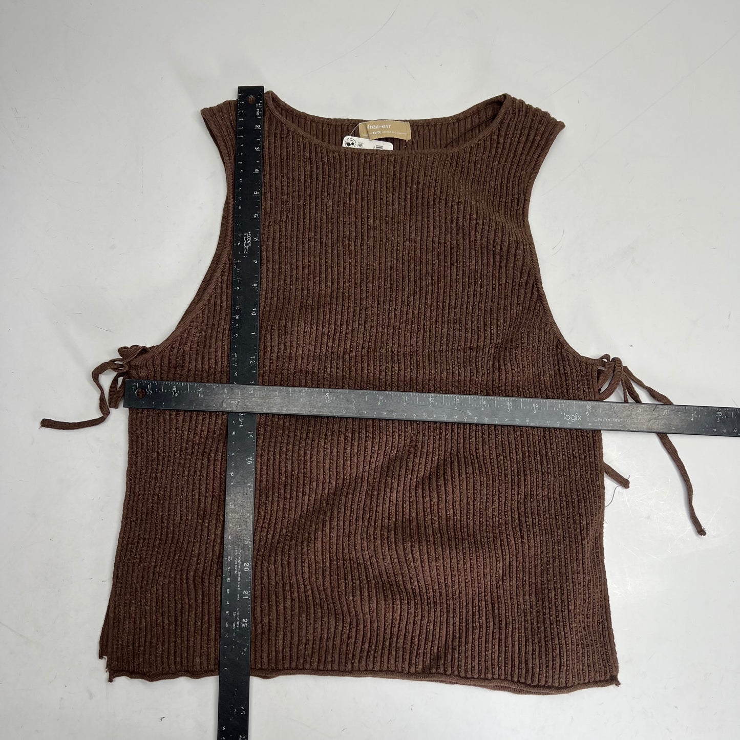 FREE PEOPLE Free Est Lizzie Sweater Top Scoop Neck Womens Sz XL Carafe OB2182105
