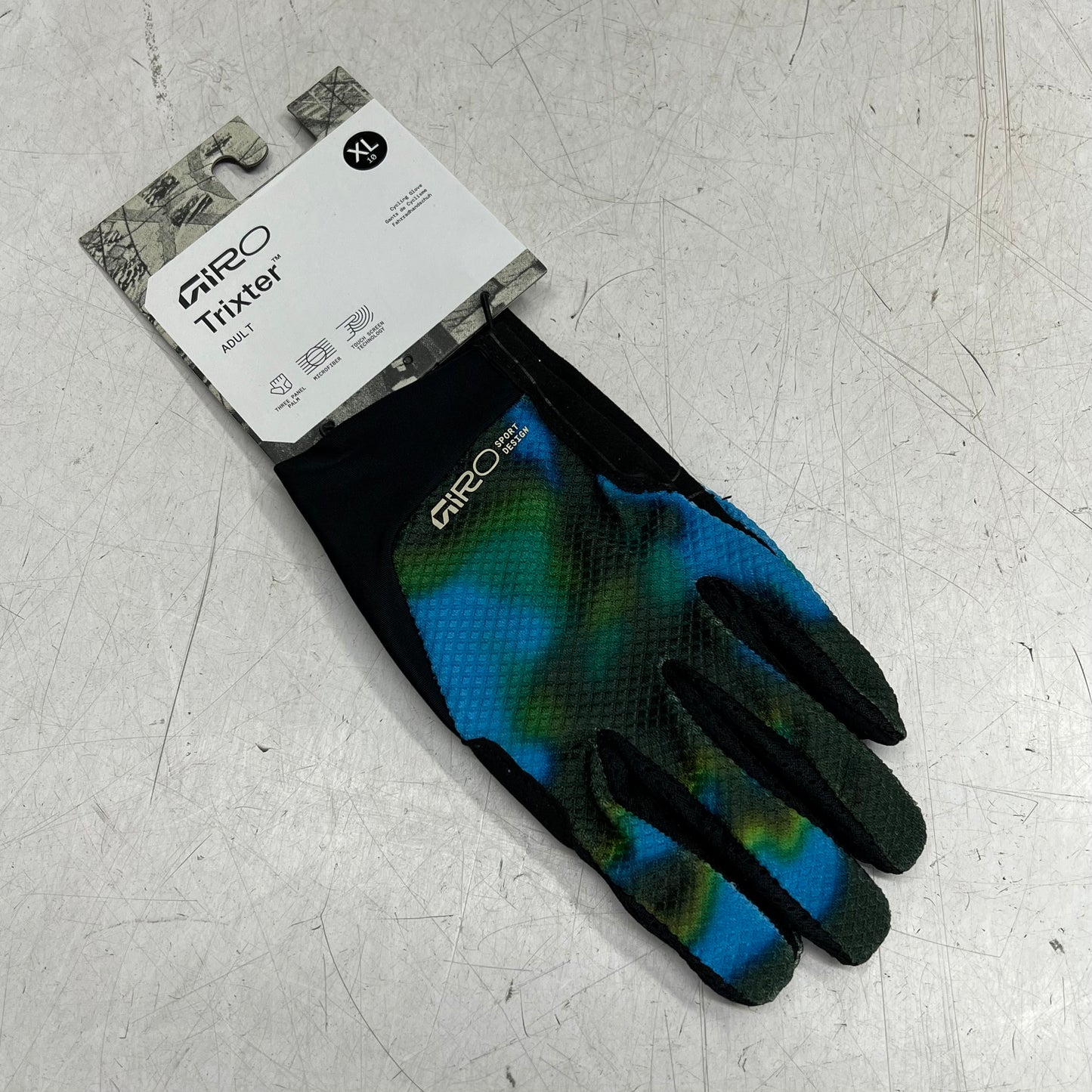 GIRO Trixter Glove Lightweight Instachill Fabric Unisex Sz XL Frequency Blue 7200373