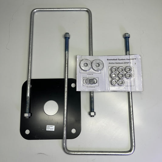 SNAPSPORTS Basketball Anchor Kit System W/ Hardware  9"x9" Black BBANCHOR-ALL