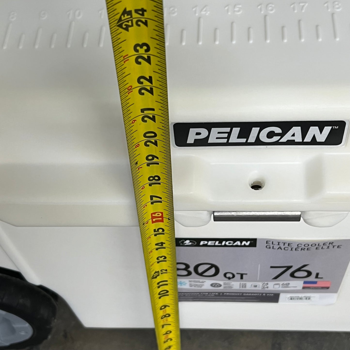 PELICAN 80 Quart Elite Wheeled Cooler w/ Handle & Bear Resistant White